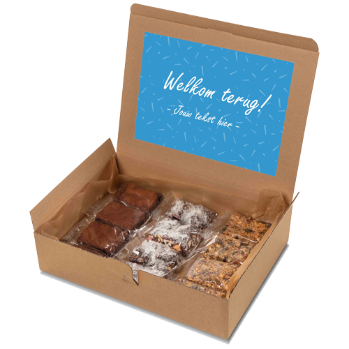 Image of Brownie box "Welkom terug!"
