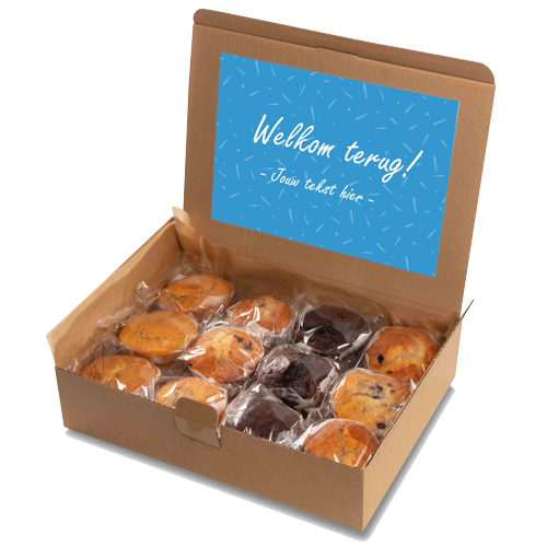 Image of Muffin box "Welkom terug!"