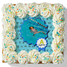 Slagroomtaart "Zwemdiploma"