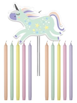 Kaarsjes 11 stuks "Unicorn"