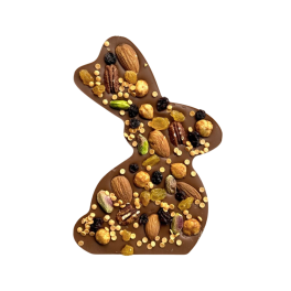Luxe Chocolade paashaas "Noten en rozijnen"