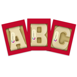 Chocoladeletter met logo ''Wit''
