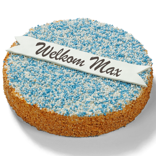 Geboortetaart Jongen Blauwe Beschuittaart Taartenwinkel Geboorte Taart