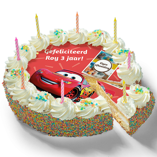 Kinderslagroomtaart Cars