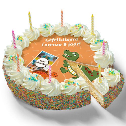 Kinderslagroomtaart Dino